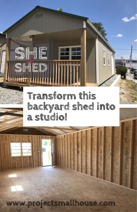 Shed Into Photography Studio, Diy Studio Shed Ideas, Shed To Photography Studio, She Shed Studio Photography, Tiny House Photography Studio, Diy Photography Studio Shed, Guest Shed Ideas, Small Shed Salon Ideas, Shed Photography Studio Ideas