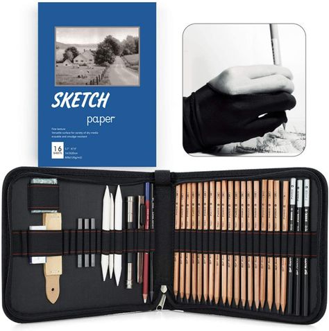 AmazonSmile : Fanciher Sketching Pencils Set-37 PCS Charcoal Drawing Pencils Art Kit and Supplies for Kids, Teens and Adults, Sketch Set with A5 sketchbook Kneaded Eraser : Arts, Crafts & Sewing A5 Sketchbook, Pencils Art, Kneaded Eraser, Painting Materials, Drawing Pencils, Castle Art, Sketch Paper, Professional Painters, Drawing Supplies