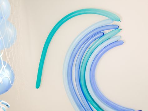 Wave Balloon Garland, Wave Party Decorations, Twobular Birthday Party, Diy Wave Backdrop, The Big One Balloon Arch, The Big One Wave First Birthday, Wave Balloon Arch, Wave Balloons, Balloon Wave Arch