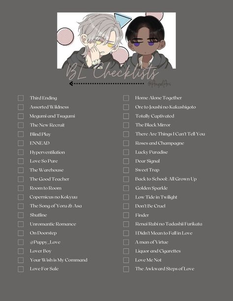 Anime Names List, Manhwa Checklist, Anime Checklist, Anime Prince, Anime Ninja, Manga List, Manga Books, Manga Cute, Anime Reccomendations