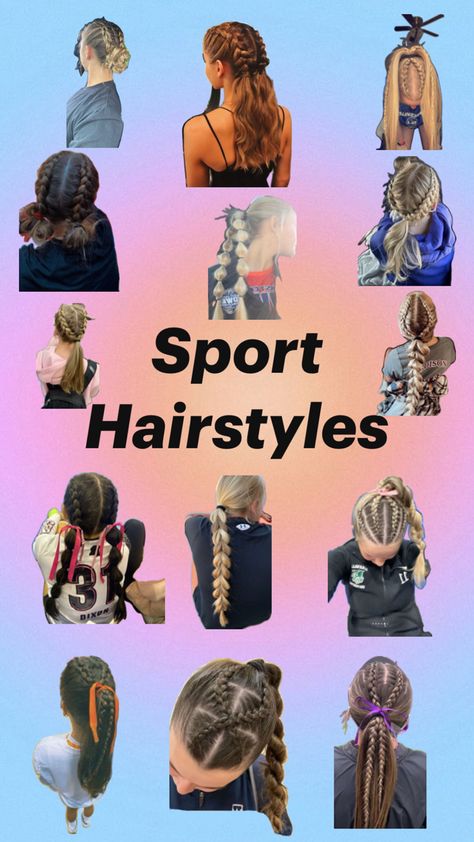 🥎⚾️🏈🏀⚽️🎾🏐🏉🏉 Easy Cheers, Cute Sporty Hairstyles, Pony Tails, Cheer Hair, Pep Rally, Game Day Hair, Sports Hairstyles, Basketball Game, Sporty Hairstyles