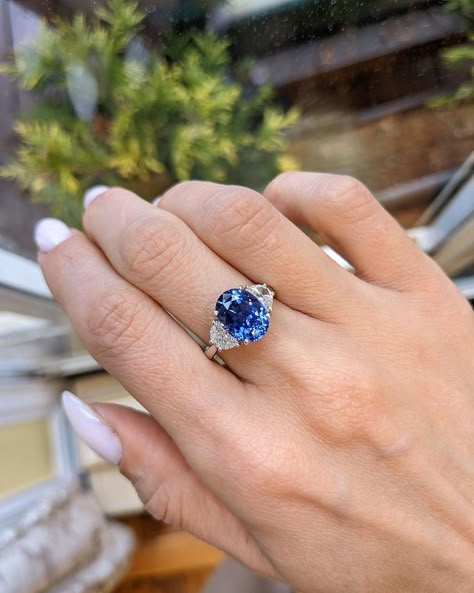 💙 Like a wide and beautiful blue eye 💙 This 5.63 Ct. untreated oval-cut Ceylon Sapphire sits like a pupil between two white, half-moon… | Instagram Ceylon Sapphire Ring, Beautiful Blue Eyes, Ceylon Sapphire, Blue Eye, Shiny Things, Platinum Ring, Natural Sapphire, Half Moon, Beautiful Blue