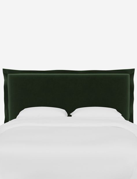 Bring bespoke appeal to your room with the Elara headboard. The flanged border offers a soft, inviting silhouette to your bed. Tailor this look for a personalized bedroom style with a beautiful selection of fabric options. Dark Green Headboard, Emerald Green Bed Headboard, Green Upholstered Headboard, Velvet Green Bed Frame, Enerald Green Bed, Red Velvet Bed, Dark Green Velvet Headboard, Green Celvet Bed, Green Velvet Headboard