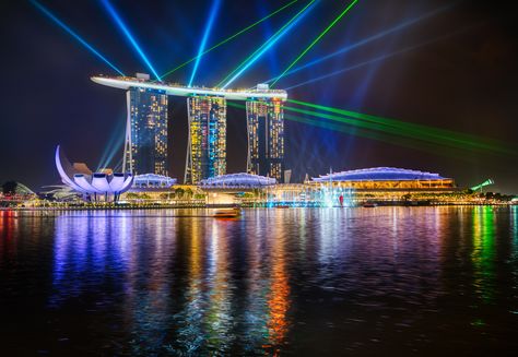 Cityscape Night, Easy Homemade Christmas Gifts, Blog Wallpaper, Singapore Photos, Lit Wallpaper, Laser Lights, Stage Lighting, My Favorite Image, Anime Scenery Wallpaper