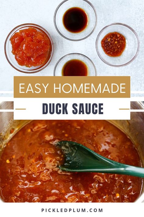 How To Make Duck Sauce Chinese, How To Make Duck Sauce, Duck Sauce Recipe Easy, Chinese Duck Sauce Recipe, Duck Sauce Recipe Chinese, Asian Zing Sauce Recipes, Homemade Duck Sauce, Sauce For Duck, Duck Sauce Recipe