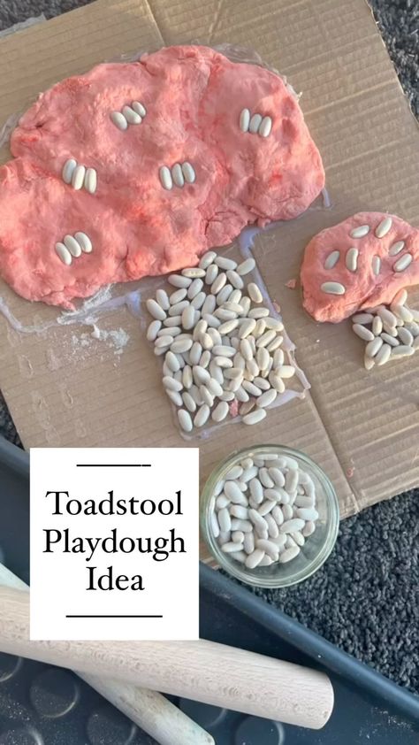 A fun activity playdough activity idea! This developed into a whole conversation about mushrooms, Mario and fairies 😆 Children ask the… | Instagram Mushroom Activities For Toddlers, Mushroom Sensory Bin, Mushroom Preschool Activities, Mushroom Activities For Kids, Mushroom Activities, Temperate Forest, Playdough Activity, Mushroom Theme, Abc Preschool