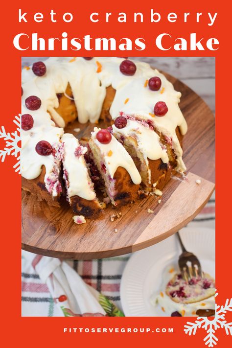 Keto Fruit Cake Recipe, Keto Fruit Cake, Keto Christmas Cake, Holiday Cake Ideas, Keto Christmas Desserts, Keto Cranberry Recipes, Christmas Desert Recipes, Low Calorie Christmas, Cranberry Recipes Dessert