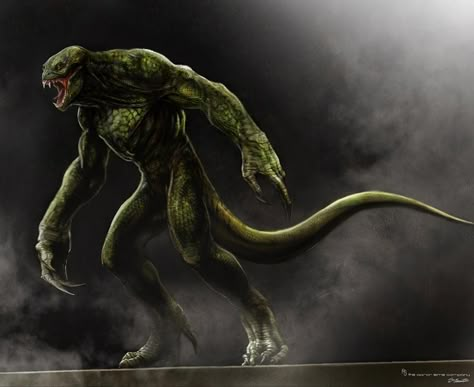 The Lizard Concept Art From The Amazing Spider-Man Lizard Spiderman Concept Art, The Lizard Spiderman, Lizard Marvel, Lizard Spiderman, Rhys Ifans, Lizard Man, Arte Alien, Spiderman Movie, Marvel Villains