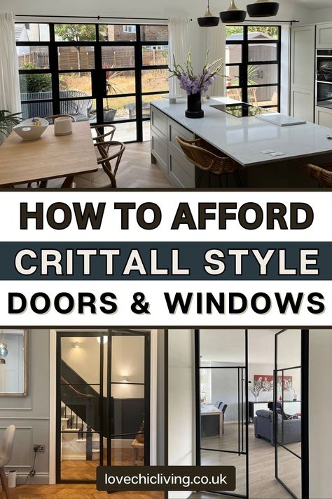 How to Afford Crittall Windows and Doors in 2024 Black Aluminium Doors, Crittal Doors Extension, A Frame Plans, Edwardian House Interior, Contemporary Home Interiors, Crittall Windows, Crittal Doors, External French Doors, Crittal Windows