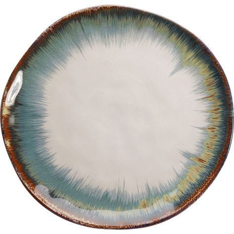 Plate Organic White/Blue Ø26 - KARE Design Laguna Blue, Modern Country Style, Melamine Plates, Large Plates, Modern Country, Ceramic Dishes, Dinner Sets, Ceramic Plates, Linen Tablecloth