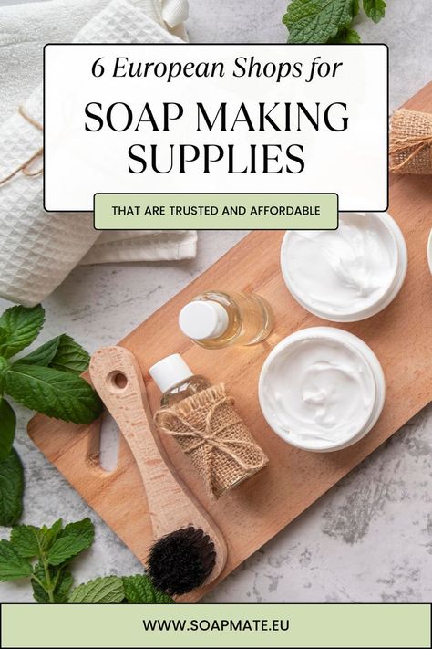 Discover the 6 best shops in Europe for affordable and high-quality soap making supplies! From molds to natural ingredients, find everything you need to make your own soaps. Perfect for beginners and small businesses! #SoapMaking #DIYSoap #NaturalSkincare #SoapMakingSupplies #HandmadeSoap #SoapMakingForBeginners Diy Soap Making For Beginners, Beeswax Soap, Soap Design Ideas, Soap Making Process, Natural Skincare Recipes, Soap Making Kits, Diy Skin Care Routine, Handmade Skincare, Routine Tips