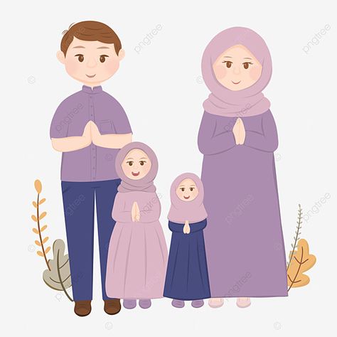 Family With 2 Daughters, Family Cartoon Pictures, Family With Two Daughters, Template Ramadhan, Eid Pics, Sisters Drawing, Ramadan Png, Family Clipart, Wallpaper Wa