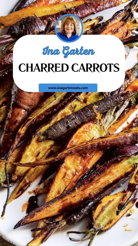 Ina Garten Charred Carrots Whiskey Carrots, Charred Carrots, Rainbow Carrot Recipes, Balsamic Glazed Carrots, Carrot Recipes Side Dishes, Carrot Recipe, Carrots Recipe, Rainbow Carrots, Glazed Carrots