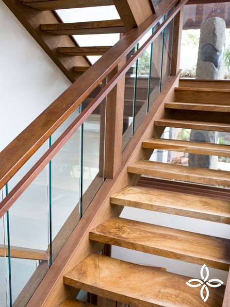 Solid Reclaimed Teak Stair Treads Hardwood Stair Treads, Outdoor Decking, Wooden Beam, Vintage Buildings, Parts Work, Staircase Outdoor, Staircase Designs, Wood Handrail, Timber Staircase