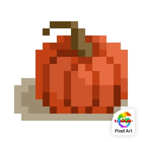 Pumpkin Pixel Art, Pixel Food, Easy Pixel Art, Pix Art, Pixel Games, Minecraft Pixel Art, Origami Design, Pixel Art Design, Pixel Pattern