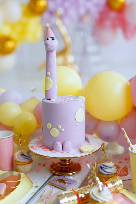 Kara's Party Ideas Chic Pastel Dino Birthday Party | Kara's Party Ideas Dinosaur Cake Pops, Cake 2022, Pink Dinosaur Party, Girl Dinosaur Party, Parties Themes, Girl Dinosaur Birthday, Dino Cake, Dinosaur Cake Toppers, Dinosaur Birthday Cakes