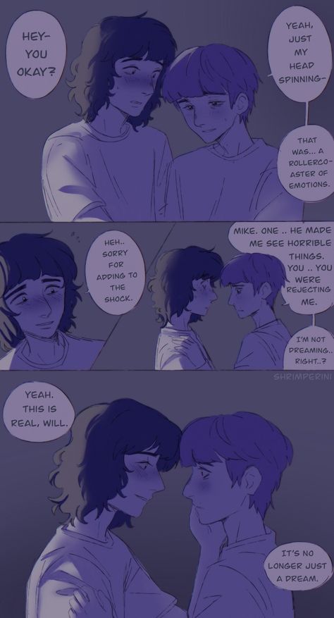 Byler Fanart Cute Kiss, Byler 13+ Fanart, Byler Fan Art Cute, Understand My Ship In 5 Minutes, Byler Fanart Comic, Will X Mike, Byler Fan Art, Byler Fanart Cute Comic, Byler Kiss Animation