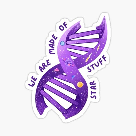 Stickers For Biology, Dna Border Design, Biotechnology Stickers, Science Design Art, Dna Aesthetic, Biology Stickers, Dna Sticker, We Are All Unique, Space Stickers