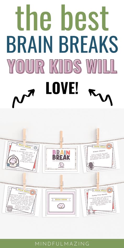 Brain Breaks For 3rd Grade, Brain Break Cards Free, Teacher And Parents Working Together, Body Breaks For Kids, Fifth Grade Brain Breaks, Fun Brain Breaks For Kids, Brain Breaks For Elementary Students, Brain Break Ideas High Schools, Brain Breaks Elementary Free Printable