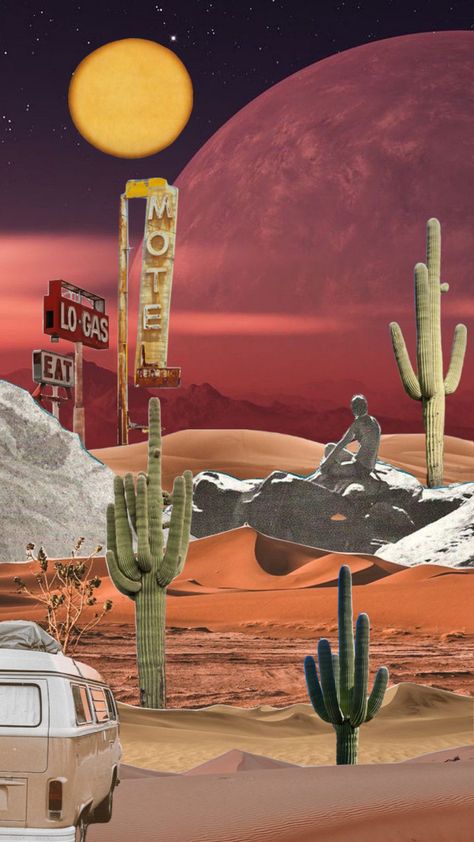 #desert #landscape Spooky Desert, Desert Grunge, Concept Collage, Desert Wallpaper, Inspo Pictures, Punk Aesthetic, Space Cowboys, Desert Landscape, Desert Landscaping