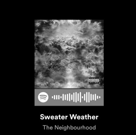 Sweater Weather Spotify, Sweater Weather Poster, Sweater Weather Song, Spotify Poster, Weather Poster, Weather Song, Posters Music, Music Poster Ideas, Black Pink Instagram