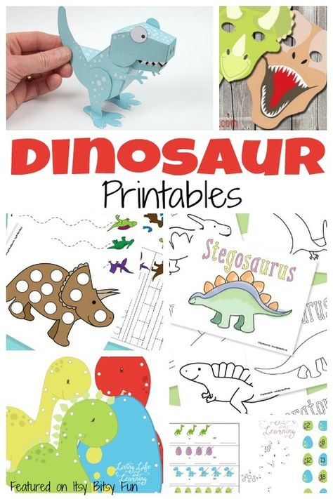 Free Dinosaur Printables, Dinosaur Patterns, Dinosaurs Preschool, Dinosaur Printables, Dinosaur Activities, Printables For Kids, Dinosaur Crafts, Crafts Easy, Dino Birthday