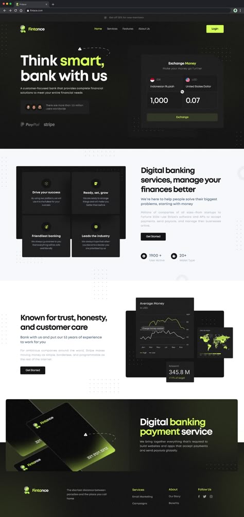 Banking Landing Page, Website Typography Design, Bank Website Design, Web3 Website, Finance Website Design, Finance Landing Page, Trading Background, Bank Website, Web Design 2022