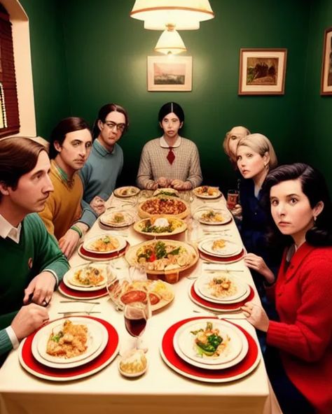 Wes Anderson Family Photos, Wes Anderson Family Portrait, Burberry Rebrand, Card Photoshoot, Wes Anderson Style, Wes Anderson, Family Photo Ideas, Art Generator, Family Photoshoot