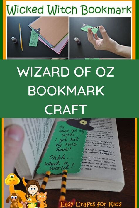 Wizard Of Oz Games Activities, Wizard Of Oz Bookmark, Wizard Of Oz Activities Classroom, Wizard Of Oz Activities For Kids, Wizard Of Oz Crafts For Kids, Wizard Of Oz Activities, Wizard Of Oz Crafts, Bookmark Crafts For Kids, Theater Crafts