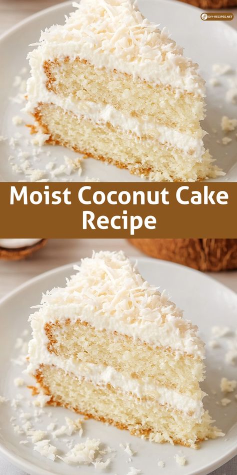 Try this Moist Coconut Cake Recipe for a flavorful dessert that everyone will love. Topped with a delicious coconut cream cheese frosting! Cake Mix Sour Cream, Moist Coconut Cake Recipe, Easy Coconut Cake Recipe, Homemade Coconut Cake Recipe, The Best Coconut Cake, Easy Coconut Cake, Best Coconut Cake, Best Coconut Cake Recipe, Coconut Cream Cake