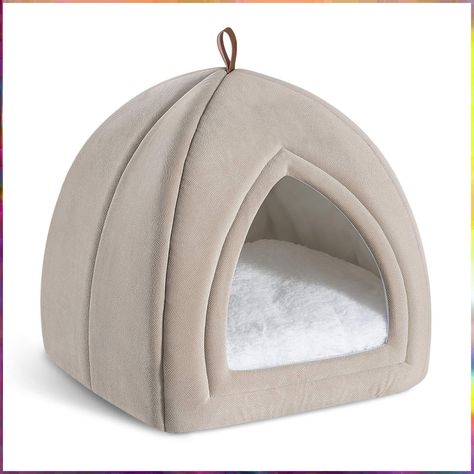 Bedsure Cat Bed for Indoor Cats, Cat Houses, Small Dog Bed - 15/19 inches 2-in-1 Cat Tent, Kitten Bed, Cat Hut, Cat Cave with Dog Tent Bed, Cat Hut, Kitten Bed, Outdoor Cat Shelter, Bed Cave, Small Dog Bed, Dog Tent, Cave Bed, Kitten Beds