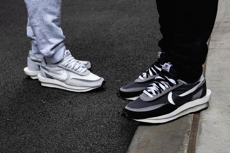 sacai x Nike LDWaffle Daybreak Colorways On-Feet | HYPEBEAST Nike Sacai Waffle Outfit, Sacai Nike, Nike Sacai Vaporwaffle Femme, Nike Ld Waffle Sacai, Nike Sacai Vaporwaffle Sesame, Nike Sacai Vaporwaffle, Nike Runners, Nike Sacai, Nike Waffle