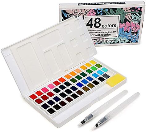 Water Brush Pen, Watercolor Kit, Watercolor Paint Set, Water Brush, Creating Artwork, Brush Pens, Watercolor Paints, Watercolor Palette, Drawing Supplies