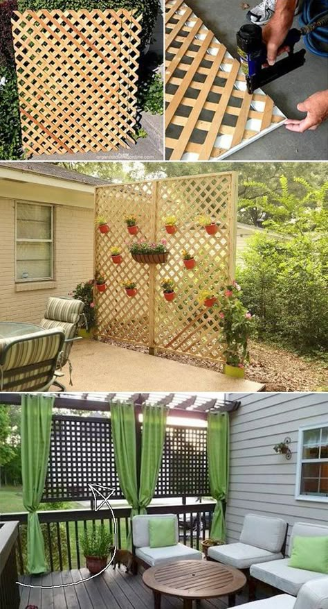 Backyard Fence Decor, Privacy Ideas, نباتات منزلية, Backyard Privacy, Backyard Renovations, House Landscaping, Front House, Lan Can, Backyard Diy Projects