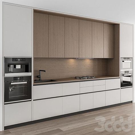 White And Wood Cabinets, White Glossy Kitchen, Smart Kitchen Technology, Sleek Kitchen Design, Glossy Kitchen, Modern Minimalist Kitchen, Kitchen Technology, Laminate Kitchen, Modern Kitchen Cabinet Design