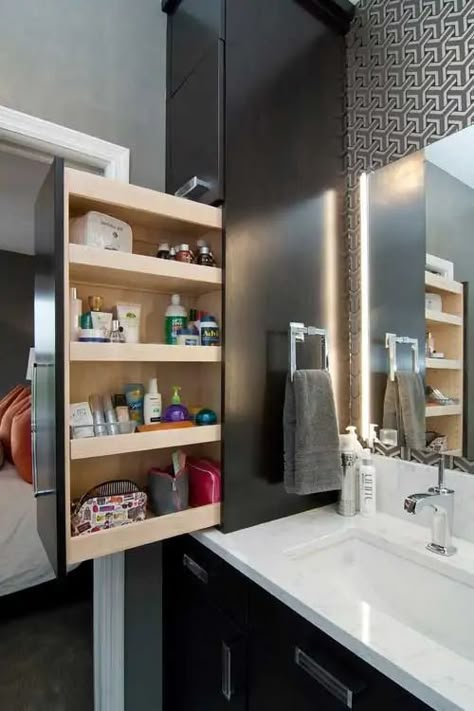 Vanity Styles, Diy Bathroom Storage Ideas, Diy Bathroom Storage, Bathroom Storage Shelves, Bathroom Closet, Small Bathroom Storage, Trendy Bathroom, Bathroom Storage Cabinet, Storage Area