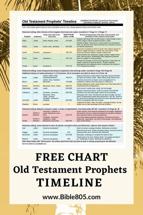 Timeline of Old Testament prophets Old Testament In Chronological Order, Minor Prophets Of The Bible, The Bible In Chronological Order, Bible In Chronological Order, Bible Infographics, Old Testament Prophets, Prophets Of The Bible, World History Facts, Scripture Journal