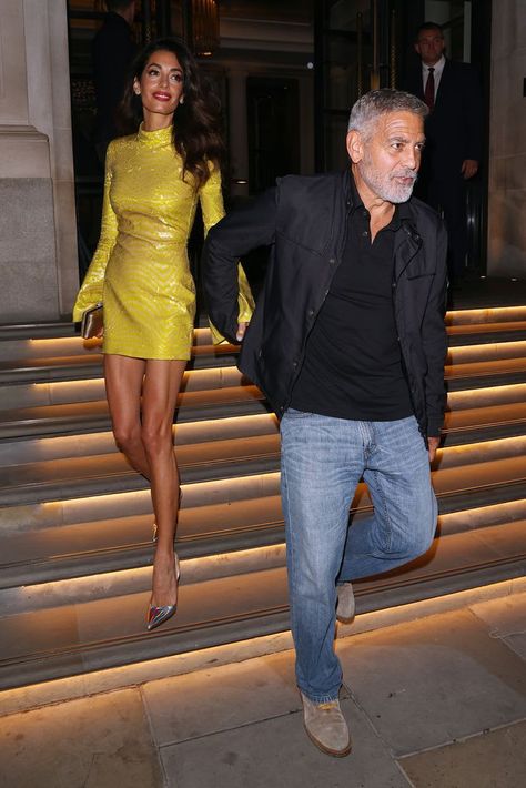 George Clooney Style, Amal Alamuddin Style, Galliano Dress, Amal Alamuddin, Versace Gown, Stella Mccartney Dresses, Paris Chic, Amal Clooney, Casual Date Night