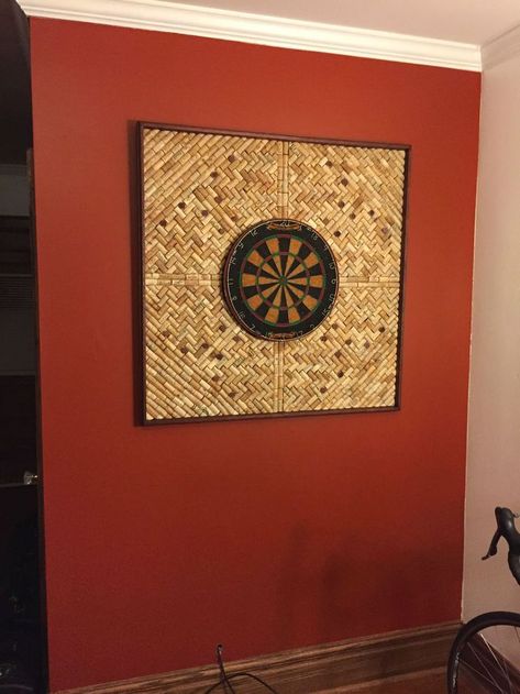 rustic best cork board ideas #CorkBoardIdeas #CorkWineIdeas #BestCorkBoard #CorkDecor #DIYCork #playroom Kitchen Wall Display, Dart Board Ideas, Cork Dartboard, Wine Corker, Cork Board Ideas, Wall Display Ideas, Wine Cork Board, Garage Game Rooms, Apartment Ideas For Men