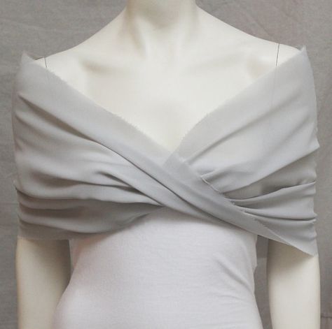 Make! Silver Grey Shrug Bolero Chiffon Bride Bridal Capelet by boubo Grey Shrug, Wedding Capelet, Bridal Capelet, Bridesmaid Wrap, Grey Bridesmaids, Evening Blouses, Bolero Wedding, Dress Alterations, Wedding Wraps