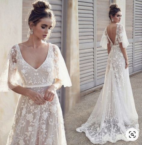 Long Gown For Wedding, Simple Lace Wedding Dress, Western Wedding Dresses, Best Wedding Guest Dresses, Anna Campbell, Wedding Dresses 2018, 파티 드레스, Chique Outfits, Lace Beach Wedding Dress