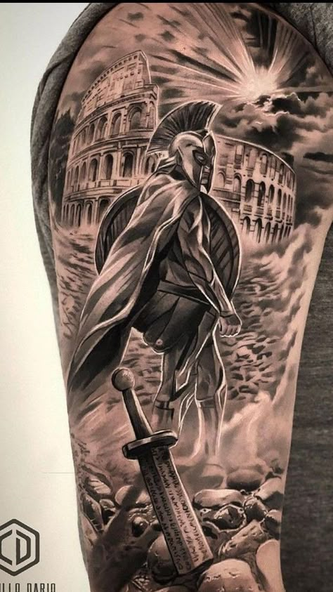 Gladiator 2000, Warrior Tattoo Sleeve, Greek God Tattoo, Roman Tattoo, Imperiul Roman, Gladiator Tattoo, Soldier Tattoo, Spartan Tattoo, Lion Tattoo Sleeves