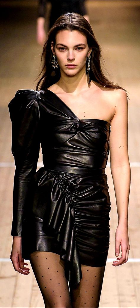 Vittoria Ceretti Vittoria Ceretti, Model Lifestyle, Leather Dresses, Model Life, Leather Dress, Fashion Killa, Thigh High, Isabel Marant, Runway Fashion