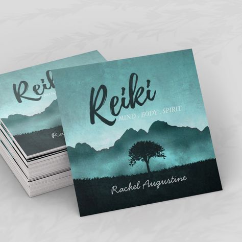 Reiki Business Cards, Astrology Business, Reiki Massage, Reiki Yoga, Reiki Business, Intuitive Healing, Moon Designs, Event Logo, Square Business Card