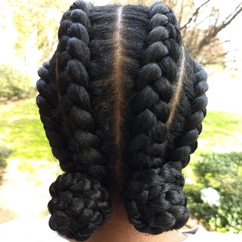 Chunky Low Braided Buns Big Cornrows Hairstyles, Two Cornrow Braids, Natural Cornrow Hairstyles, Big Cornrows, Braided Buns, Cornrows Hairstyles, Cornrow Ponytail, Pro Hair, Ghana Braids