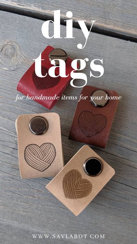 Diy Tags For Crochet Items, Leather Tags For Handmade Items Cricut, Diy Leather Tags For Hats, Tag For Crochet Items, Personalized Tags For Handmade Items, Diy Leather Labels Cricut, How To Make Leather Tags With Cricut, Leather Tags Cricut, Suede Projects Diy