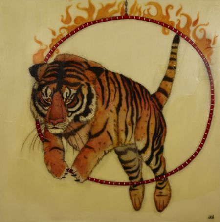 Jenny Keith Hughes | Circus Tiger October New Moon, Circus Tiger, Circus Background, Circus Aesthetic, Snake Illustration, Dark Circus, Greatest Show On Earth, Tiger Pictures, Circus Circus