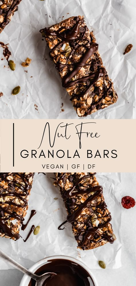 Vegan Nut Free Granola Bars, No Nut Granola Bars, Nut Free Homemade Granola Bars, Nut Free Oat Bars, Date And Seed Bars, Healthy Granola Bars Nut Free, But Free Granola Bars, Granola Bars Nut Free, Nut Free Snacks For Kids