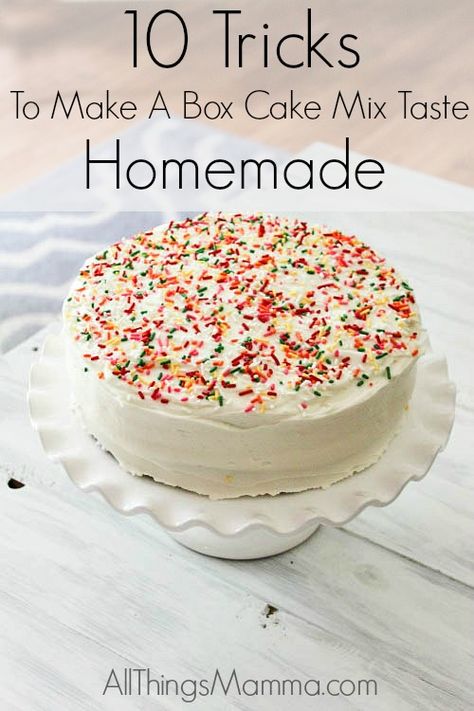 10 Tricks to Make A Box Cake Mix Taste Like Homemade - because sometimes ya don't really have time for a from scratch. Cake Mix Taste Like Homemade, Cake Mix Taste Homemade, Make Box, Boxed Cake Mixes Recipes, Dessert Simple, Box Cake Mix, How To Make Box, Cake Mix Recipes, Party Desserts