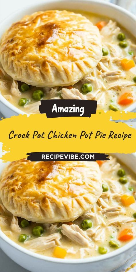 Craving a classic dish with a modern twist? This Crock Pot Chicken Pot Pie Recipe brings the flavors of home-cooked comfort food right to your table with minimal effort. Don’t forget to save this recipe for your next cozy dinner night; it’s a must-have in your collection of Crockpot Recipes! Chicken And Biscuits Crockpot, Easy Chicken Pot Pie Soup, Chicken Pot Pie Recipe Crockpot, Pot Pie Recipe Easy, Slow Cooker Chicken Pot Pie, Turkey Pot Pie Recipe, Crockpot Chicken Pot Pie, Best Chicken Pot Pie, Chicken Pot Pie Recipe